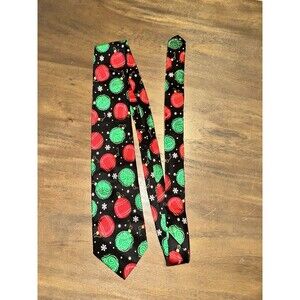 Holidays All Silk Tie Christmas Ornaments NWT Red Green Black